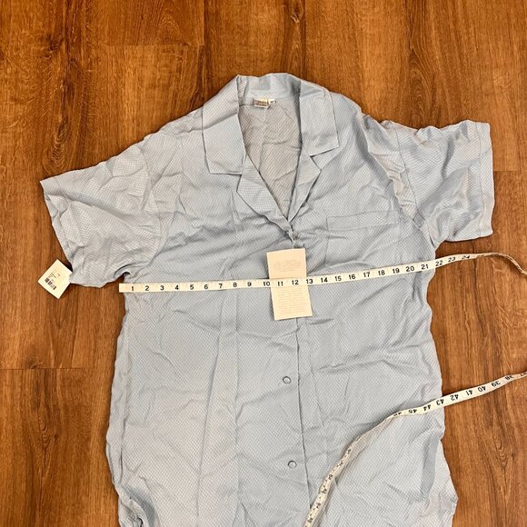 NEW Treesha Silk Sleep Shirt Blue Loungewear Sz M - Picture 10 of 12